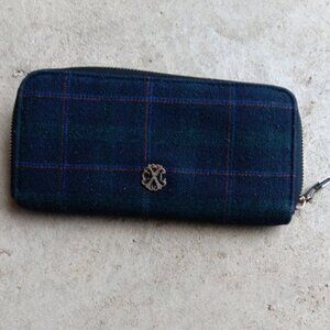 Christian LaCroix Plaid Wool Zippered Wallet Rare